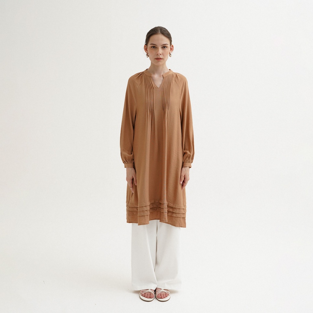 Queensland Tunik Wanita Lengan Panjang LIN000380Q Coklat