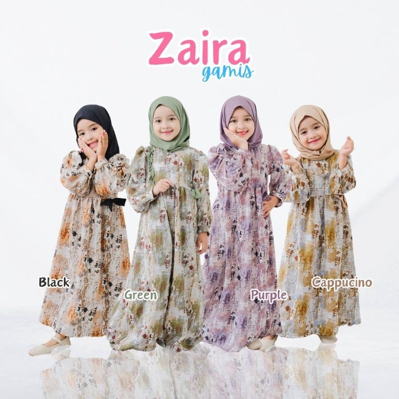 ZAIRA GAMIS SET (FREE HIJAB) By ALMAHYRA KIDS