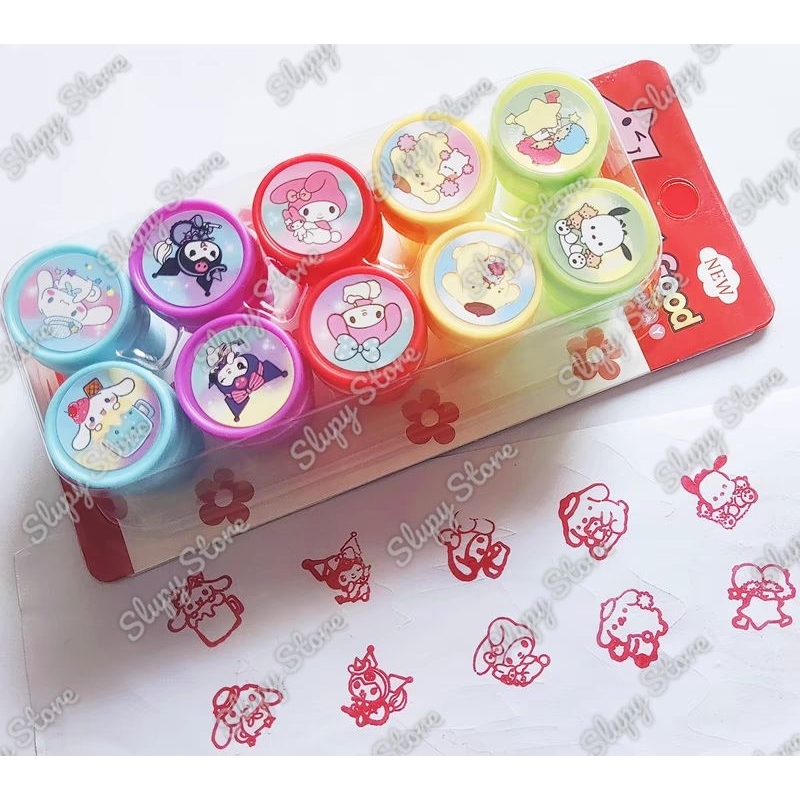 

Stamp stemple stempel sanrio 1 set kuromi cinnamoroll pompompurin my melody pochacco