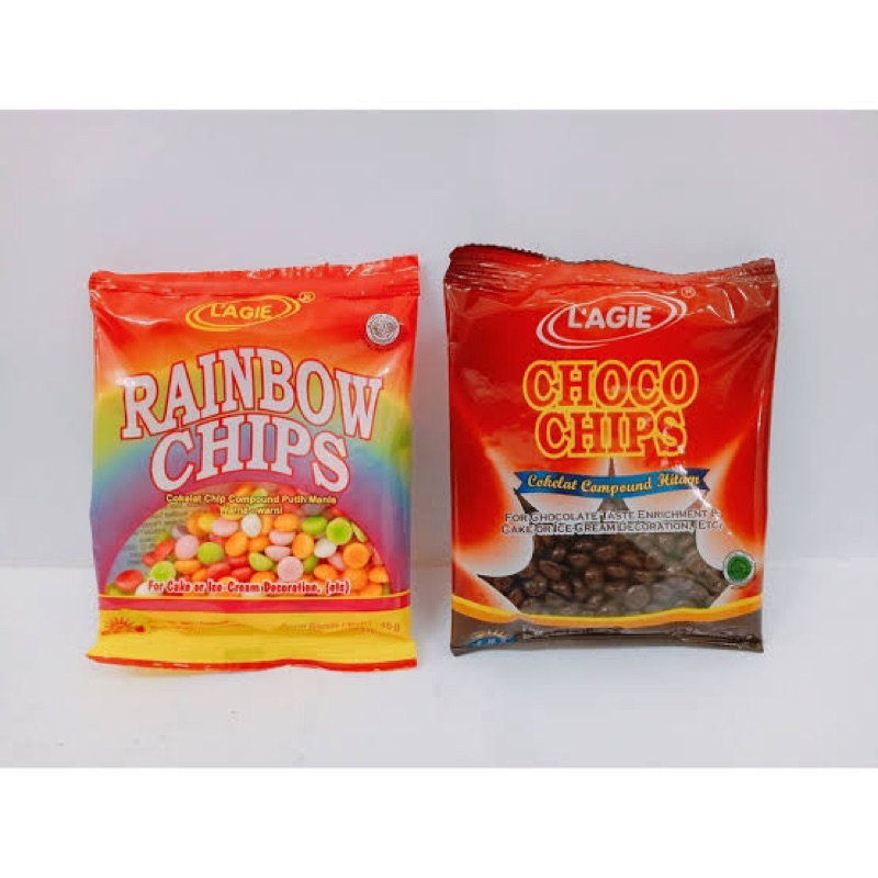 

L'AGIE RAINBOW CHIPS/CHOCO CHIPS 45gr