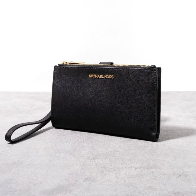 Original Michael Kors MK Jet Set Travel Large Logo Signature Monogram Continental Long Wristlet Doub