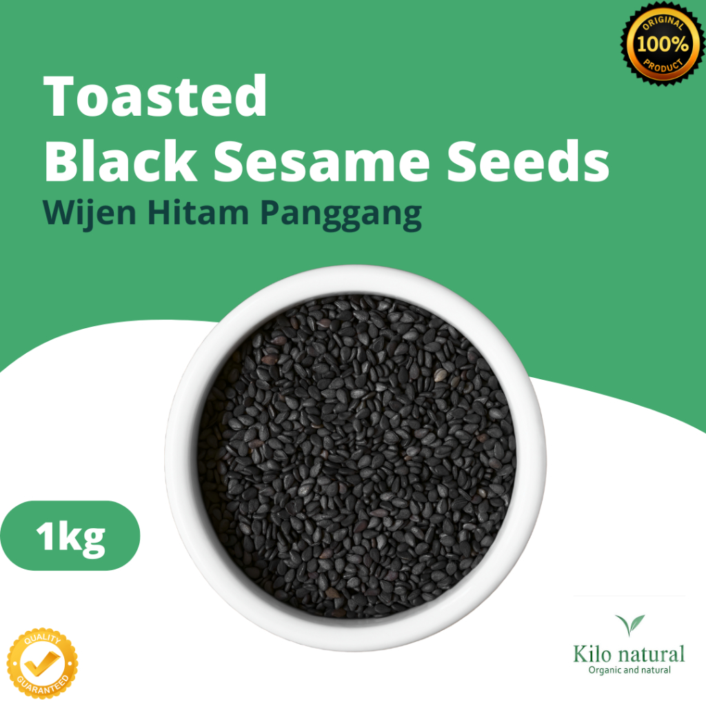 

Biji Wijen Hitam Panggang Super Premium 1kg / Toasted Black Sesame Seed Premium 1kg
