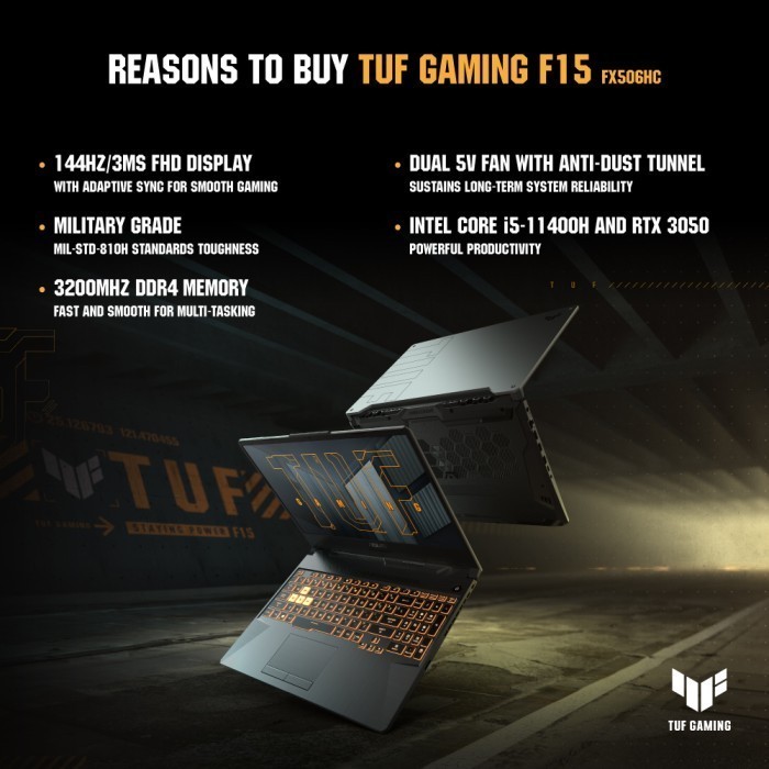 ASUS TUF Gaming F15 FX506HC-I535B6T-O11 SECOND RAM 16GB (Bogor)