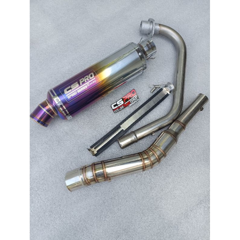 Knalpot Racing Model Oval Cs Pro Original Satria fu Sonic Mx king Megapro Tiger Verza Vixion Cbr150