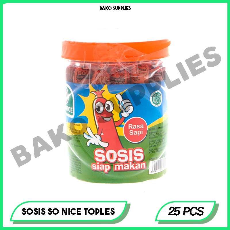 

SOSIS SO NICE TOPLES ISI 25 PCS @21GR | SOSIS RASA SAPI SIAP MAKAN | SOSIS RASA AYAM SIAP MAKAN