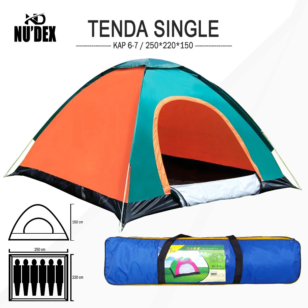 Tenda Dome camping single layer Kap 6-7 person tenda single camping 6P