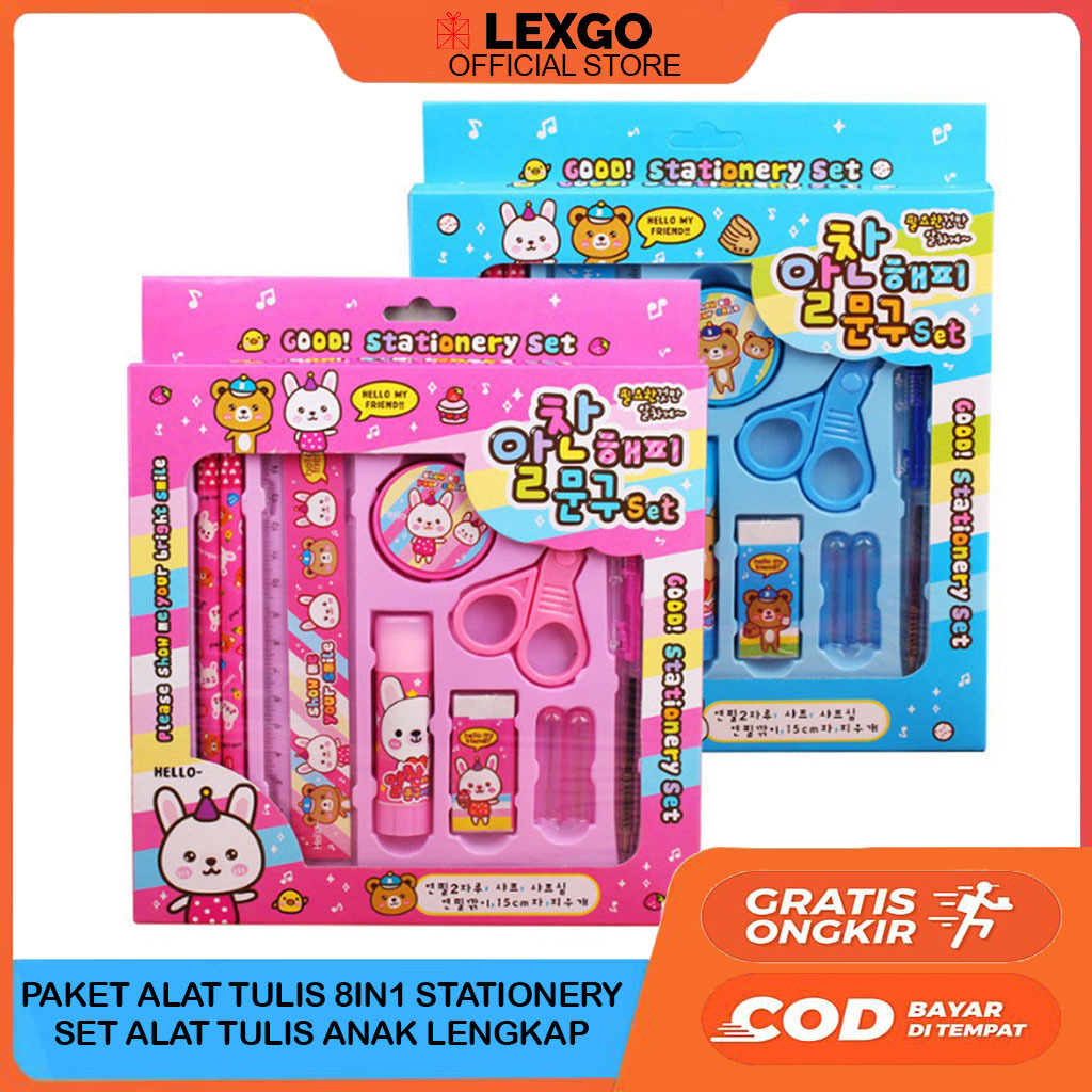 

Paket Alat Tulis set 8in1 Stationery Set Study Set Anak Karakter Set Alat Tulis Anak TK Souvenir Cocok Untuk Hadiah Anak