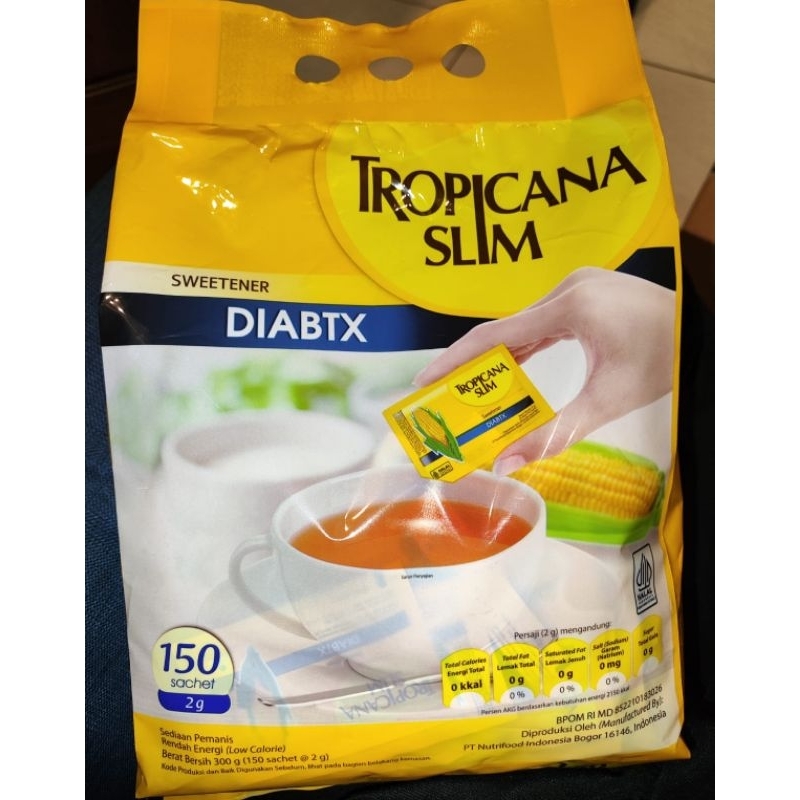 

TROPICANA SLIM SWEETENER DIABTX,150 SACHET,100% ORI, EXPIRED MASIH LAMA