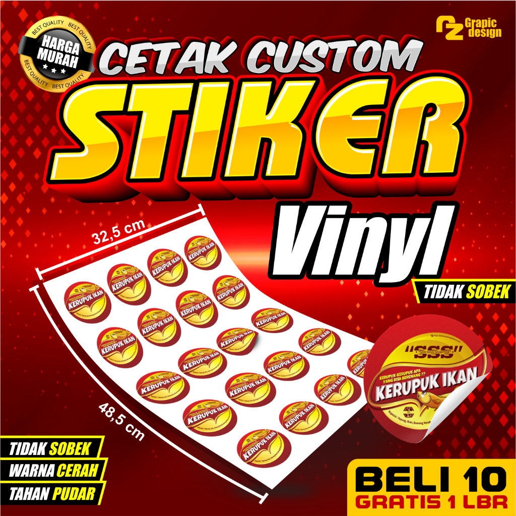 

CETAK STIKER VINYL / CETAK STIKER LABEL KEMASAN / LABEL USAHA MAKANAN / CETAK LABEL MINUMAN