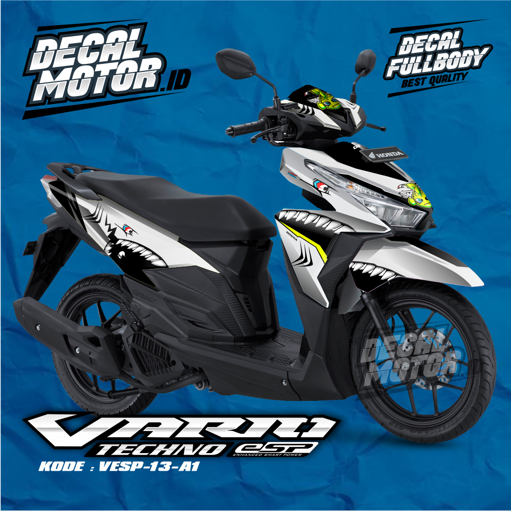 DEKAL STIKER MOTOR HONDA VARIO 150 DECAL STIKER VARIO 125 ESP DESAIN SHARK - VESP