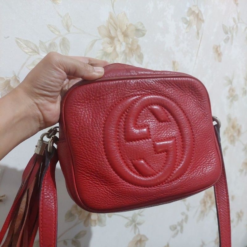 preloved tas Gucci merah