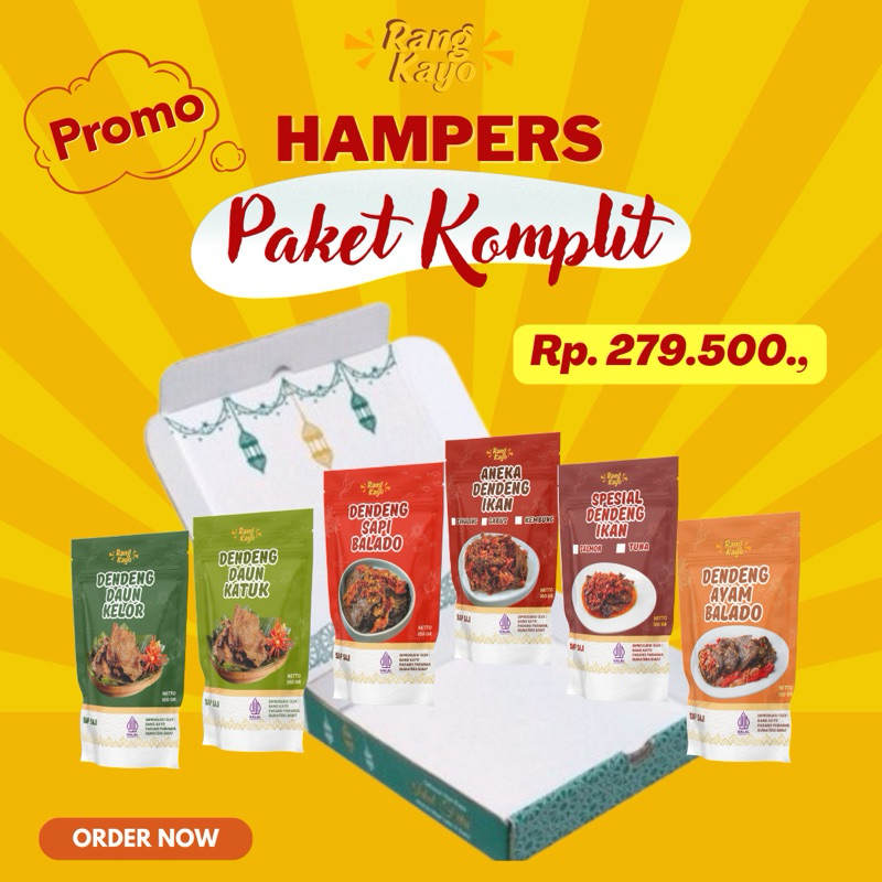 

Rang kayo - Hampers Dendeng Balado Paket Komplit dengan Sambal bawang Dendeng kering Balado 100 gram
