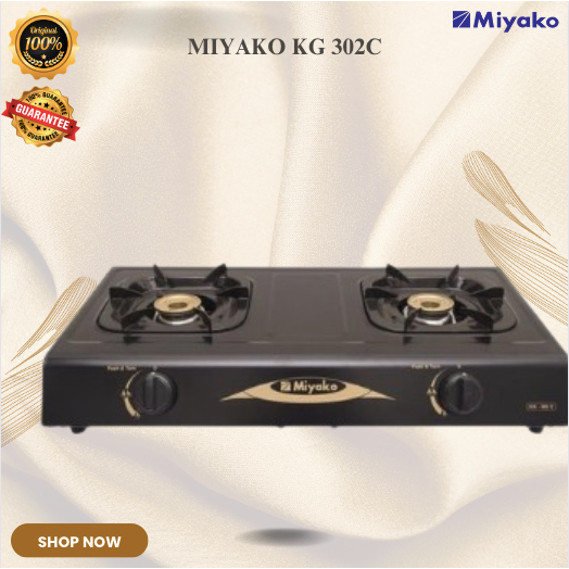 MIYAKO KOMPOR GAS 2 TUNGKU KG 302C/KG-302C/KG302C/KG 302C /MIYAKO KOMPOR GAS 2 TUNGKU ORI BERGARANSI