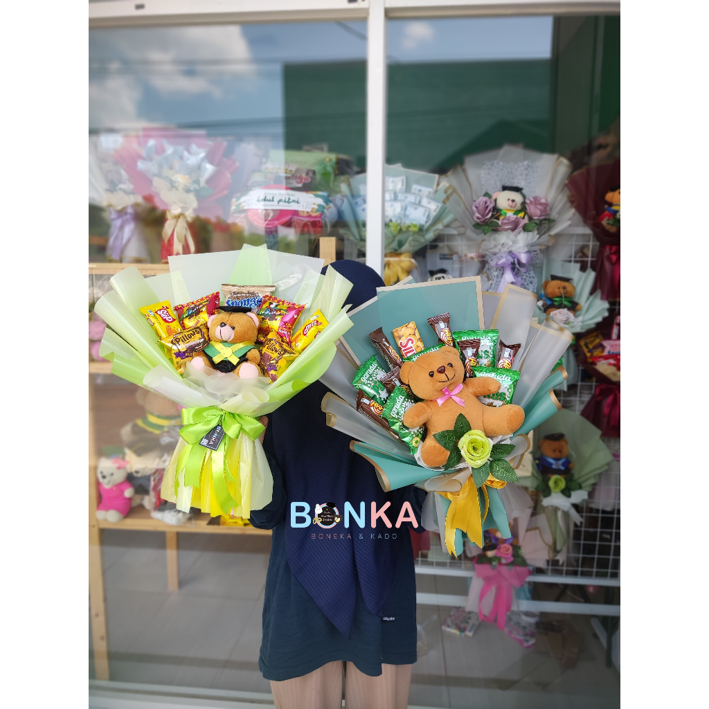 Buket Snack Big Boneka Wisuda Custom Hadiah Kado Kelulusan TK SD SMP SMA Kuliah Gift Graduation