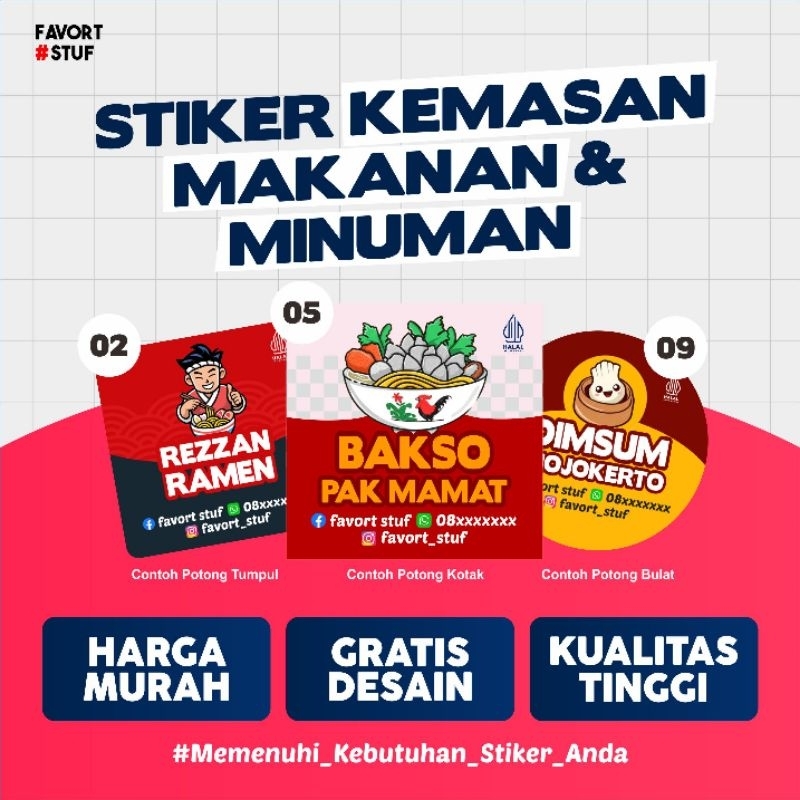 

CETAK STIKER MURAH, FREE DESIGN DAN FREE CUTING