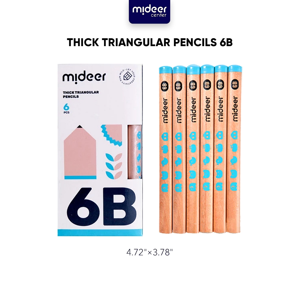 

Mideer Thick Triangular Pencils 6B / Pensil Anak Segitiga Berkualitas Belajar Menulis