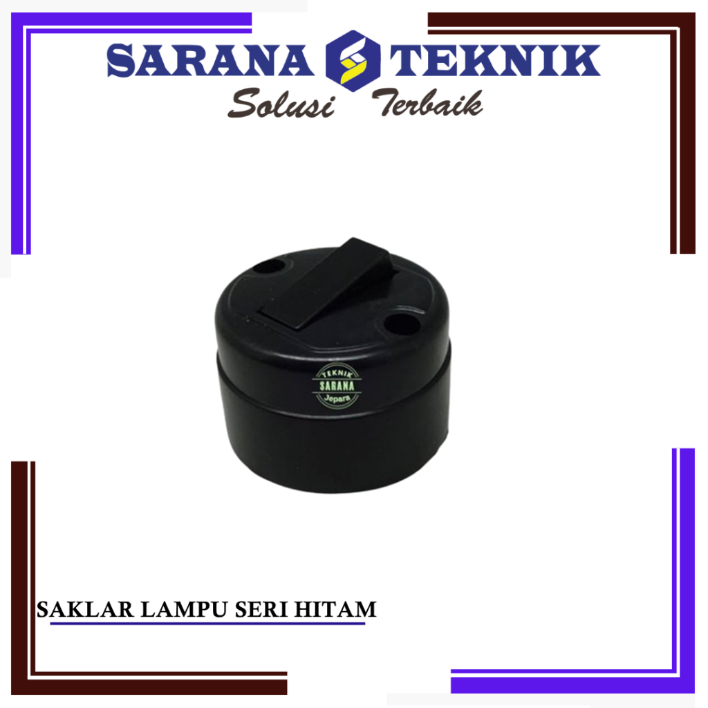 SAKLAR LAMPU SERI HITAM 632N DOUBLE SWITCH OUTBOW BULAT TEMPEL BROCO