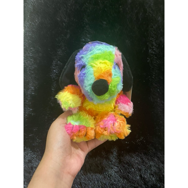 Boneka karakter Snoopy Warna Warni size 18cm original / Boneka Snoopy Rain Bow / Boneka Snoopy Origi