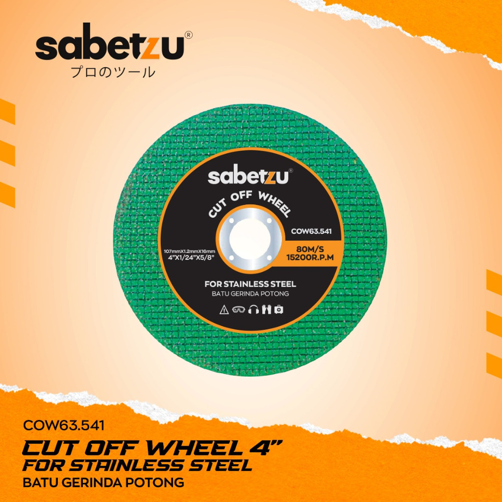 SABETZU Mata Gerinda Batu Potong Besi 4 inch Cutting Wheel 4" x 1.2mm Mata Gerinda Batu Potong Besi 
