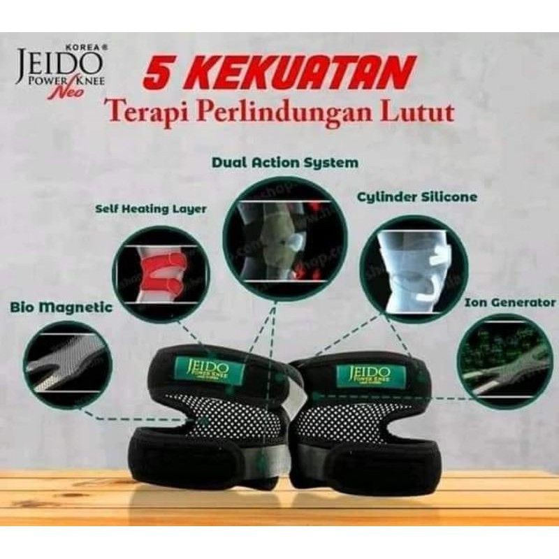 Deker Terapi Kesehatan Pelindung Sakit Cedera Lutut Jeido Power Knee Neo Uk ML Pad Support INFRARED-4