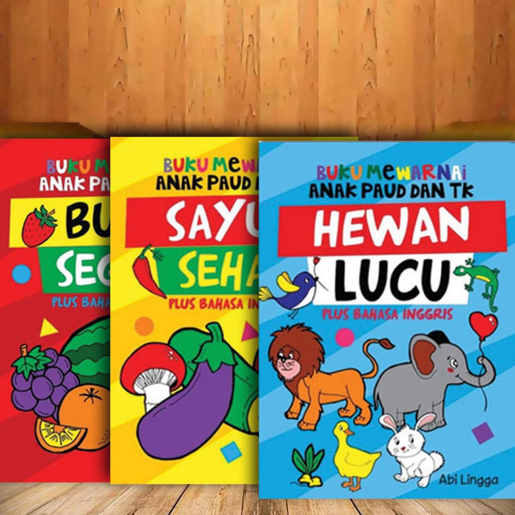 PAKET BUKU MEWARNAI ANAK PAUD DAN TK :  3 BUKU