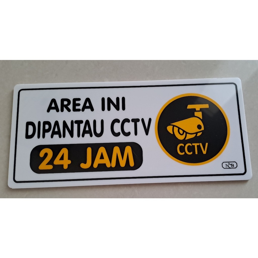 

Sign Label Acrylic/Label Akrilik Medium - Area Ini Dipantau CCTV 24jam (9x20cm)