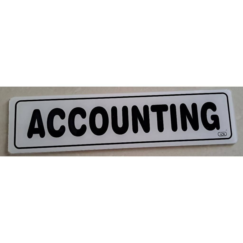 

Sign Label Acrylic/Label Akrilik Kecil - Accounting (Putih) 5x20 cm