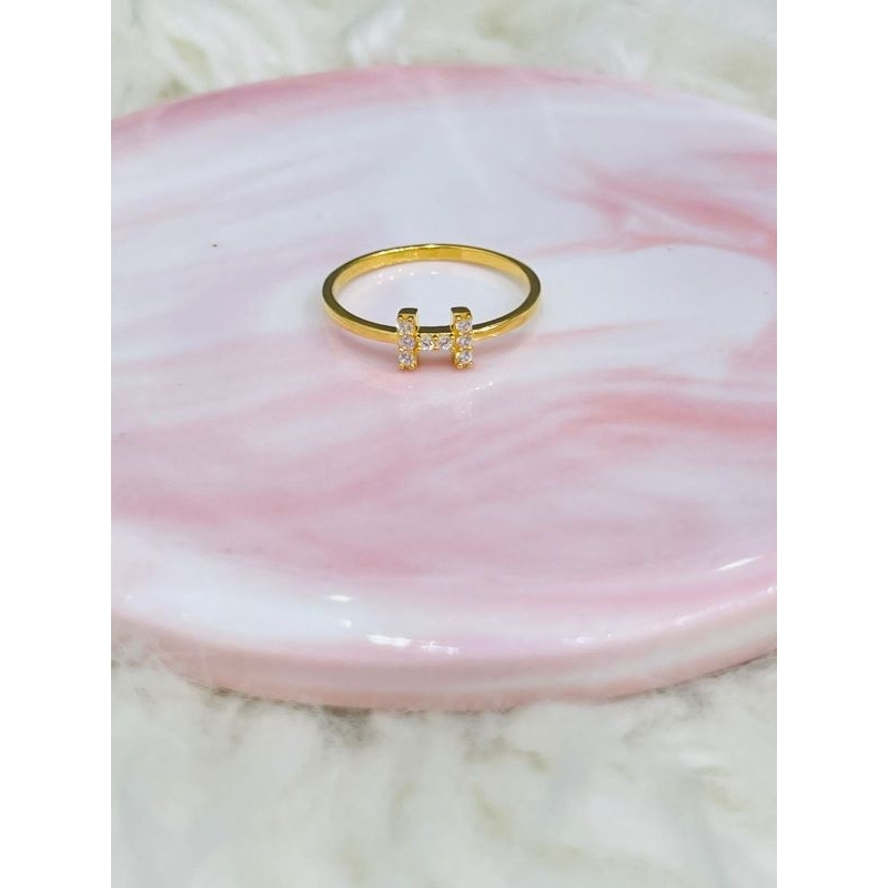 Cincin fashion permata huruf H kadar 875 20K uk 12