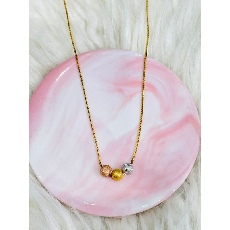Kalung alta plus liontin bola pasir warna kadar 875 20K