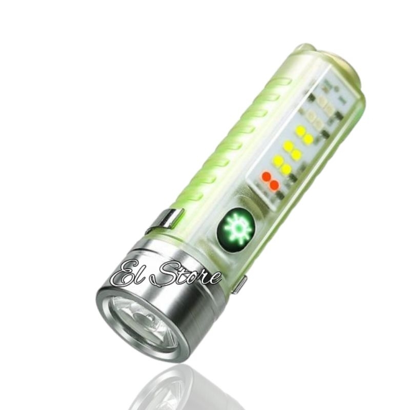 Senter Mini LED 6 Mode Terang Senter USB Charger Magnet