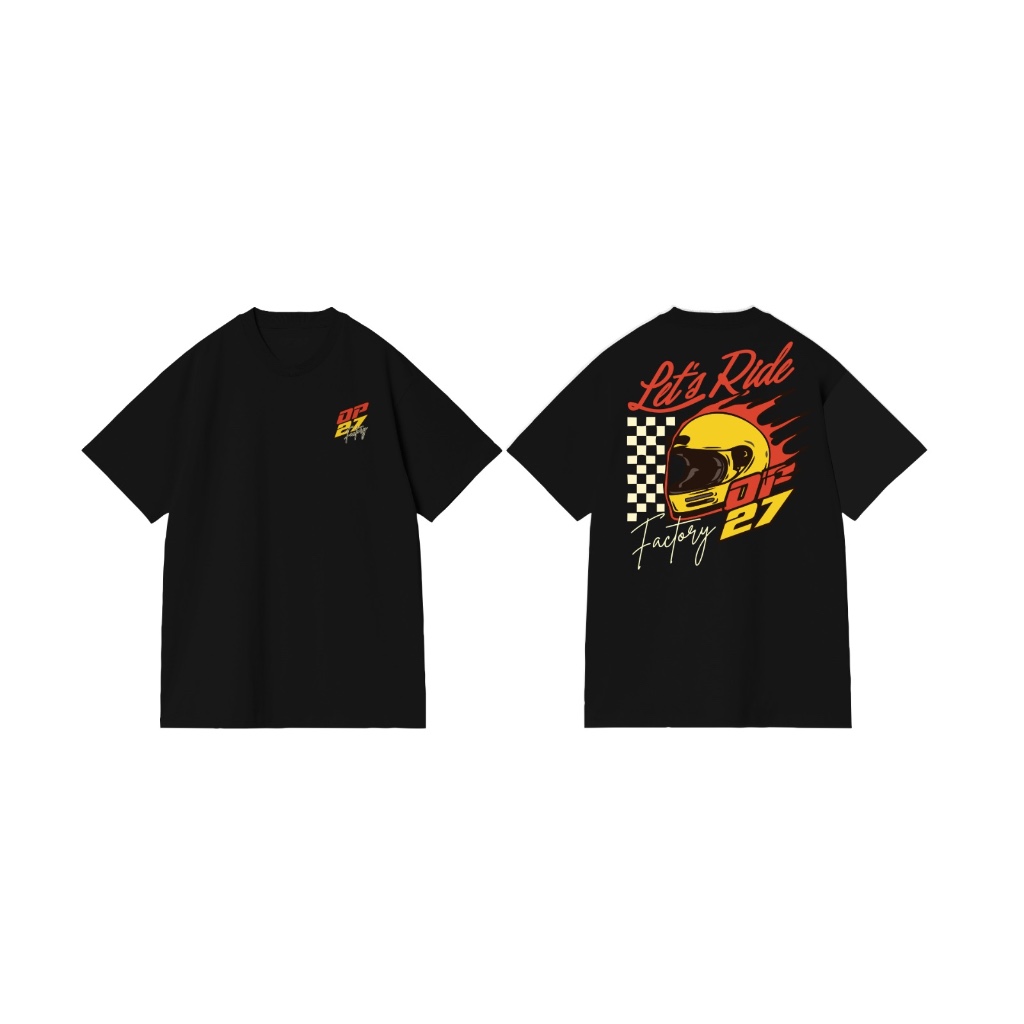 Kaos tshirt op27 factory - black helmet