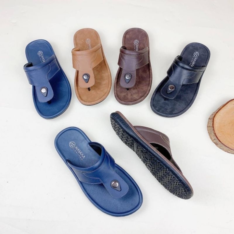 Sandal Kulit Sapi asli cowok premium jepit