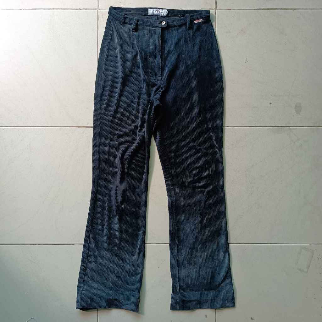Loose Pants Corduroy Triset Wanita Second Original