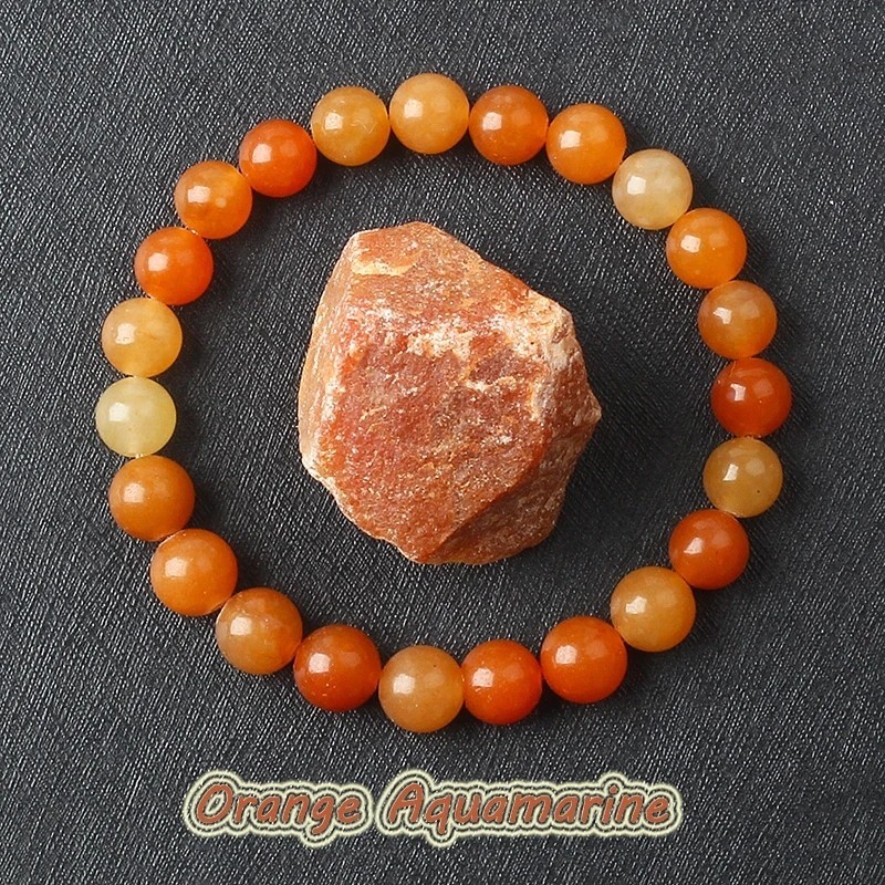 Gelang aquamarine orange stone