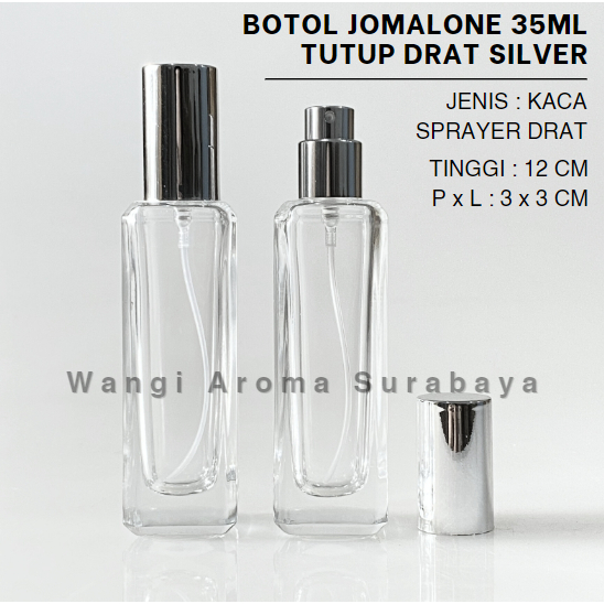 Botol Parfum Jo Malone 35ML Silver Spray Drat - Botol Parfum Jojo Drat - Botol Parfum 35ML
