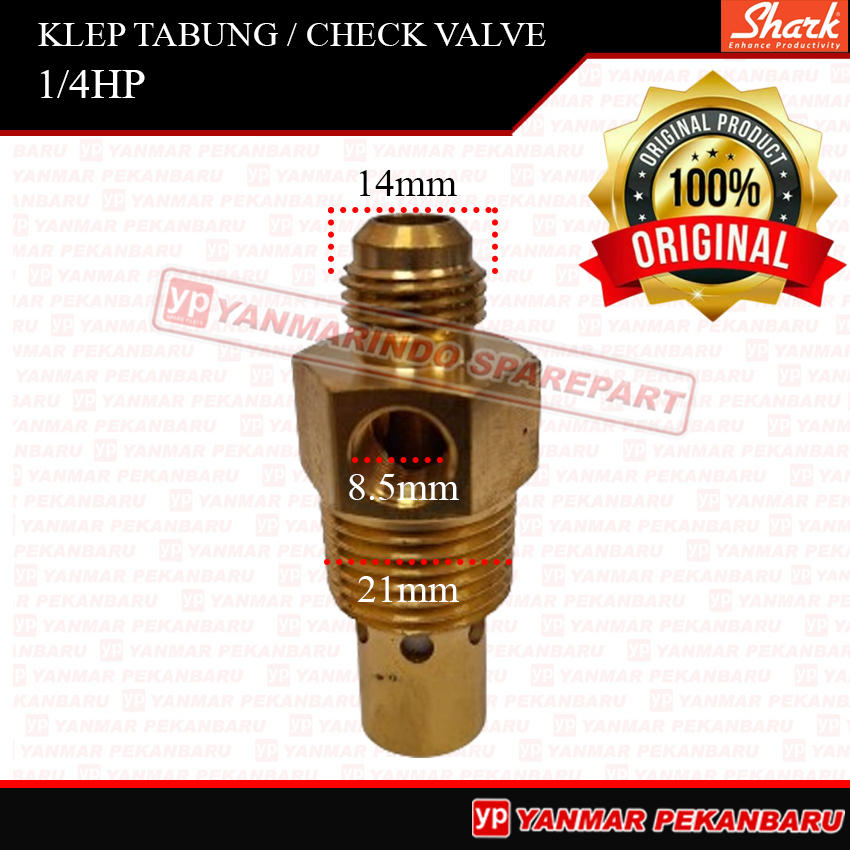 1/4HP CHECK VALVE KLEP TABUNG TANGKI MESIN KOMPRESOR SHARK 1/4 HP ORIGINAL