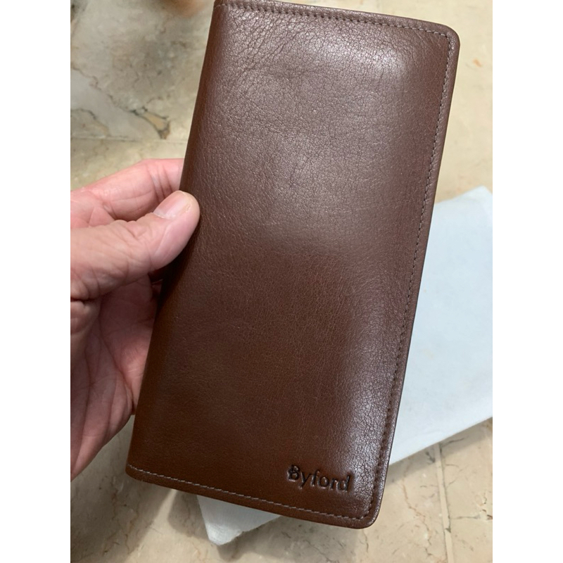 Byford men long wallet dompet pria brown AUTHENTIC