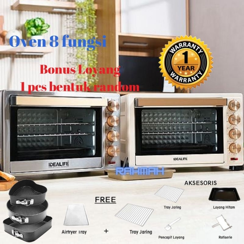 idealife il 335 oven listrik low watt kapasitas 35 liter pemanggang roti kue mo 3001