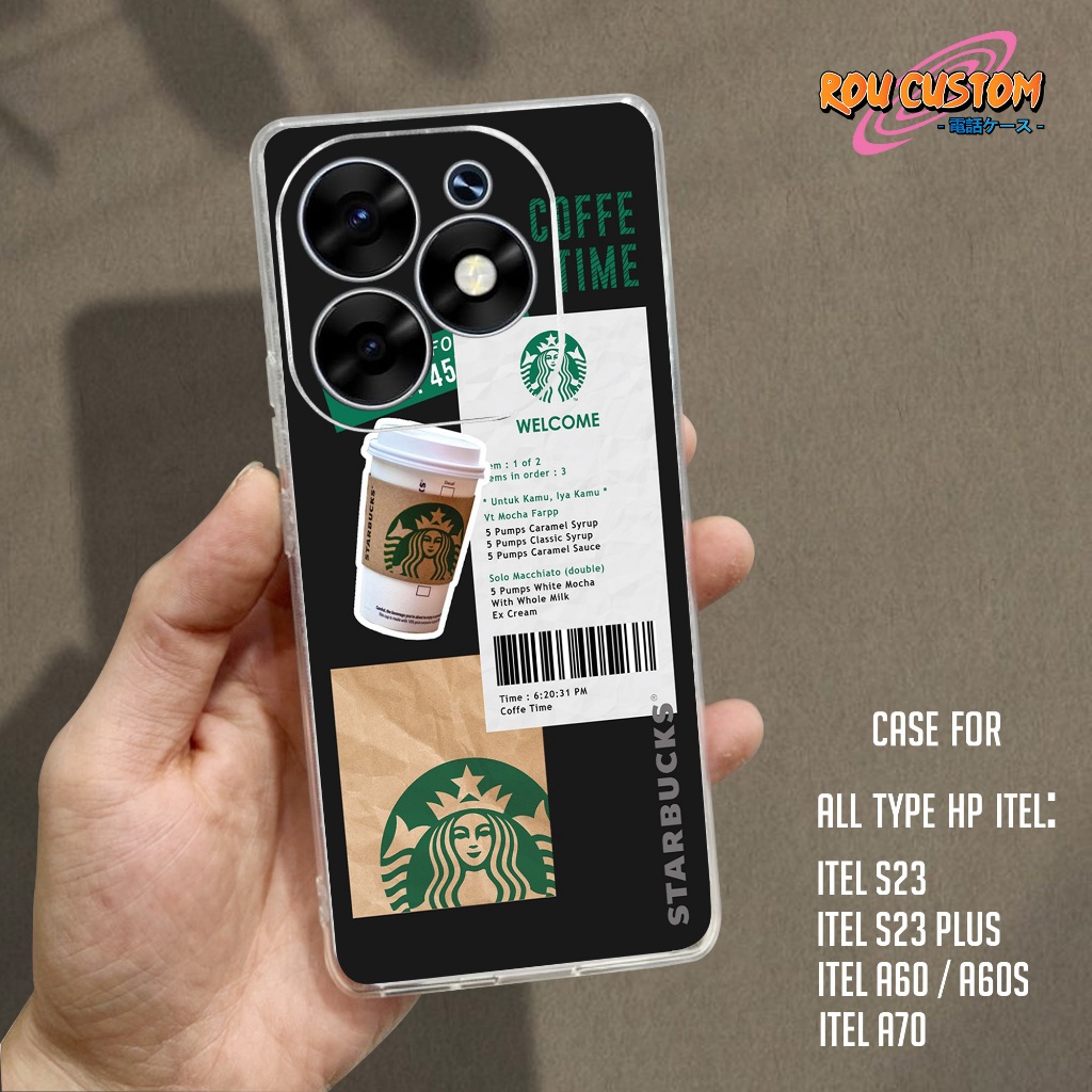 Case ITEL S23 S23+ A60 A60S A70 - Casing ITEL [ STARBUCKS ] Silikon ITEL - Case Hp - Case Mewah - Ca