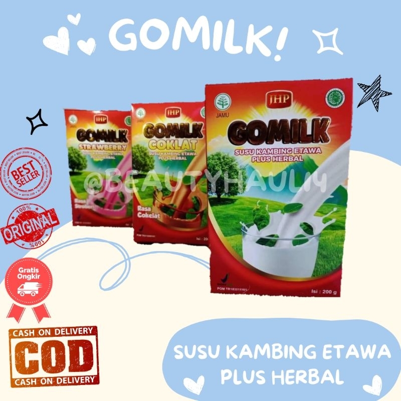 

( FREE GIFT ) Susu Kambing Etawa GOMILK // Susu Kesehatan // Pertumbuhan Tulang // Anak-anak , Bumil , Busui, Lansia
