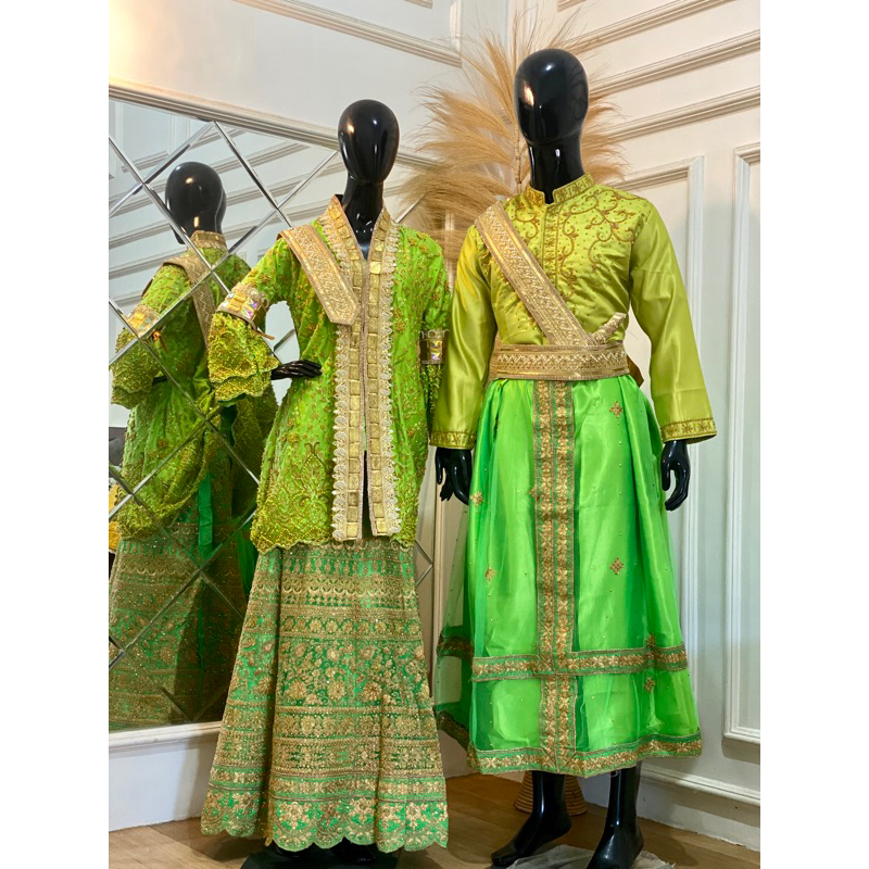 BAJU PENGANTIN ADAT BUGIS/MAKASSAR MODERN HARGA FULLSET WARNA HIJAU CUI