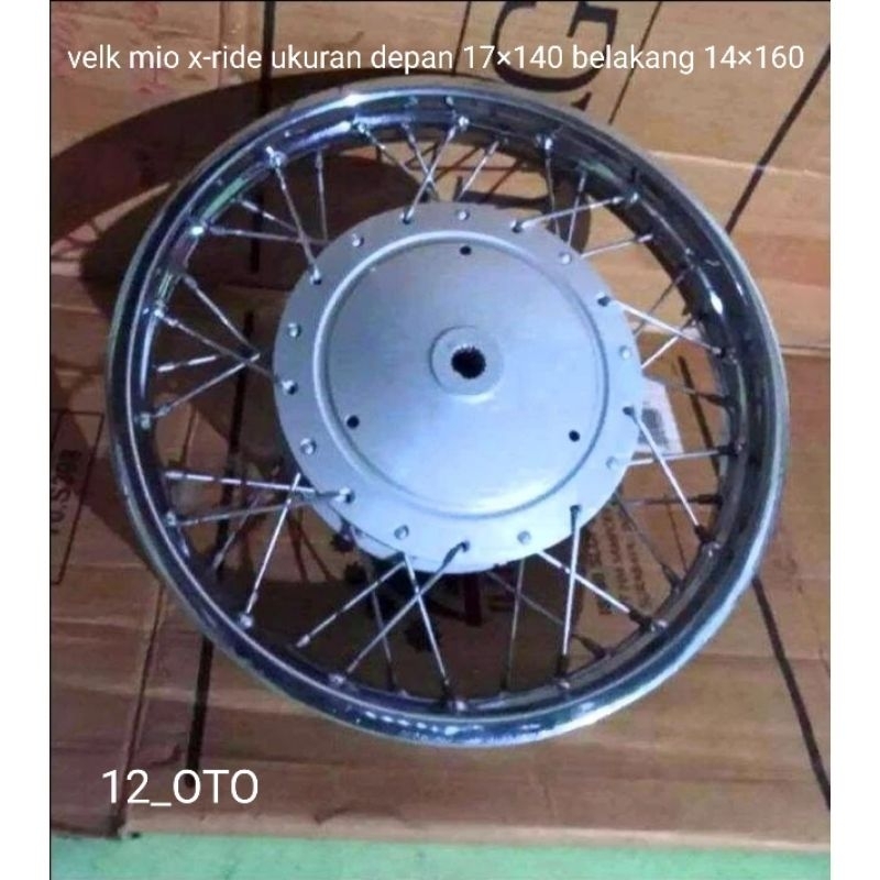 VELG SET DEPAN BELAKANG MIO APA SAJA X-RIDE depan 17×140 belakang 14×160 (ORIGINAL)