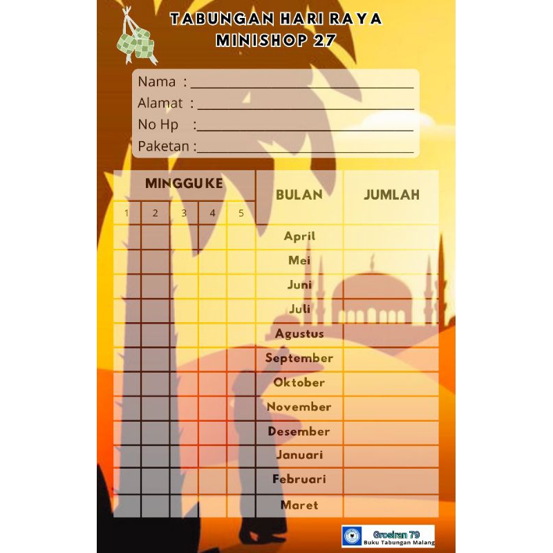 

KARTU TABUNGAN ARISAN