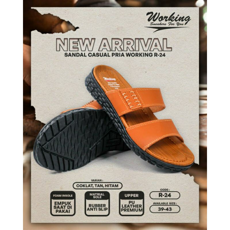 Sandal Casual Pria Dewasa Working Elegan R-24