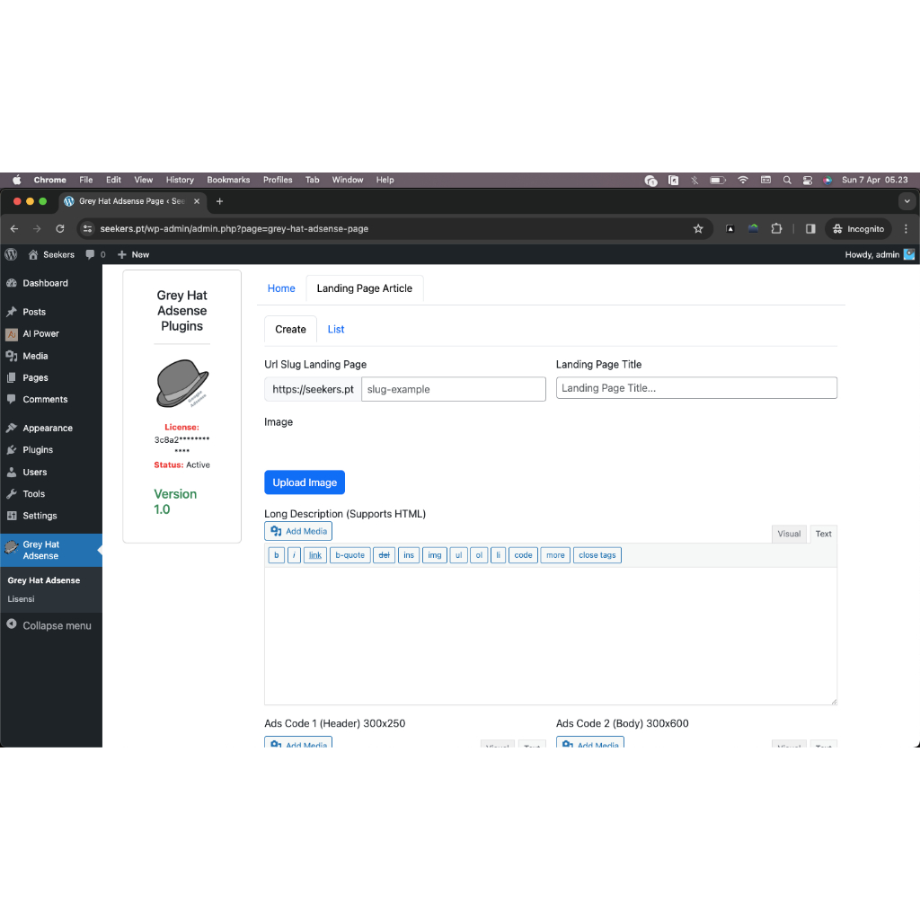 Jual Plugin Premium Wordpress Untuk Bermain Adsense Menthod Traffick Paid eFB ads dan Gads Dengan Te