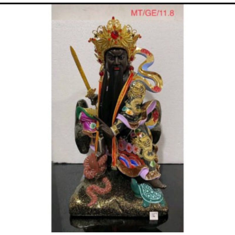 patung dewa siong te kong/ hian tian shang - kayu taiwan - 16inch - 2