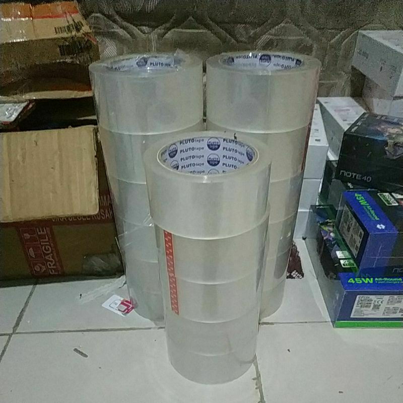 

Opp Pluto Tape Lakban Bening Coklat 100yard 2inch Kualitas OK