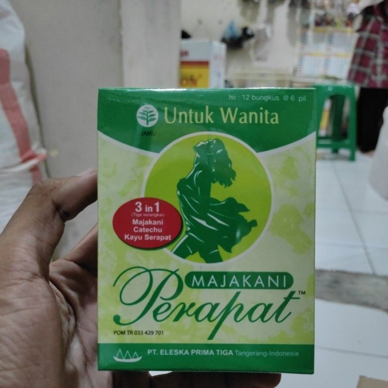 Jamu Majakani Perapat 3 in 1 Wanita Majakani CatechuKayu Serapat 1 pack isi 12 sachet