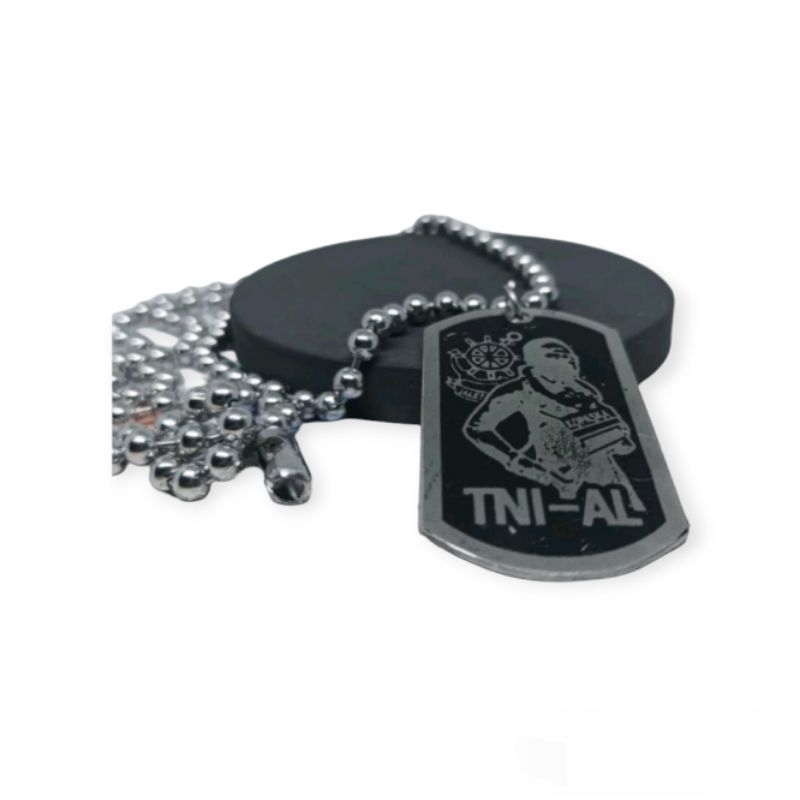 Kalung ARMY Militer Full Silver Logo