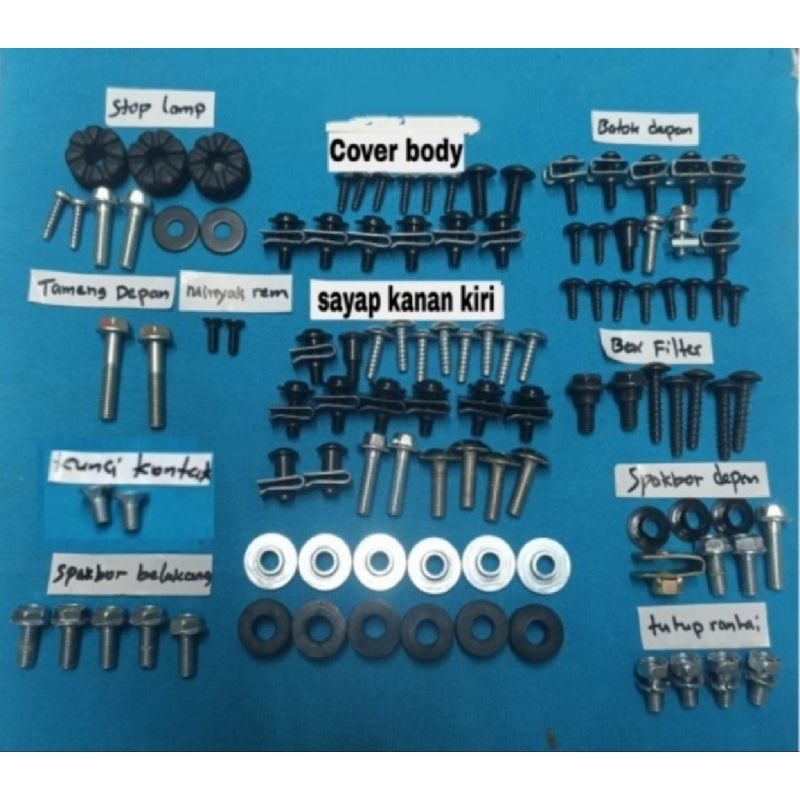 baut ori lengkap full body honda Supra X 125d supra 125cc tahun 2005 - 2006
